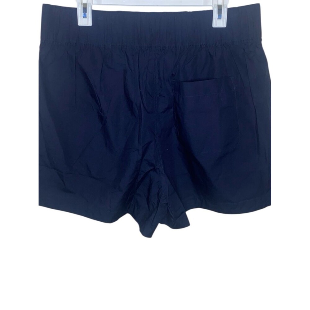 QUINCE Navy Blue 100% Organic Cotton Poplin Pull On Shorts - Picture 4 of 6